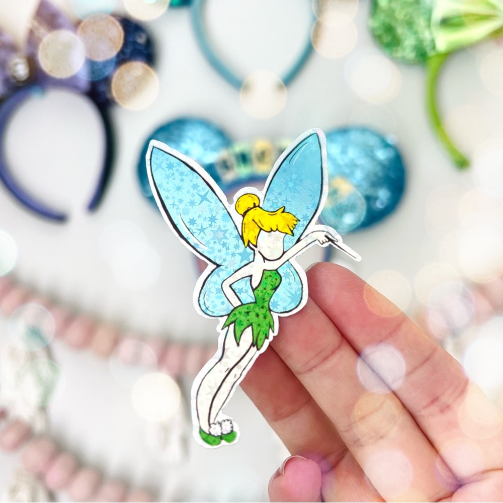 💚✨🧚🏻 tinker bell pixie Peter Pan 
holographic glitter sticker